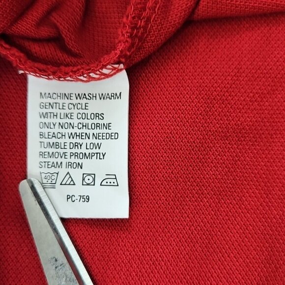 Izod Men's Polo Golf Tennis Shirt Size Large Deep Red Short Sleeve EUC LN - Picture 3 of 13